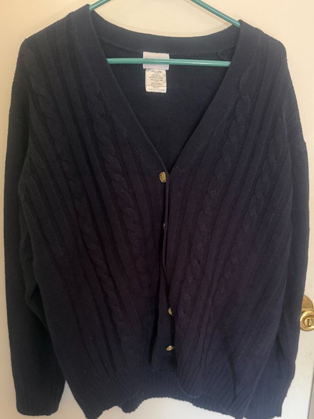 Bobbie Brooks Navy Blue Cardigan with Gold Buttons W L